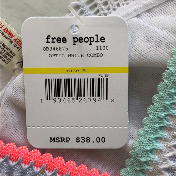 Free People Mika Lace Optic White Combo Bralette M - Picture 4 of 7